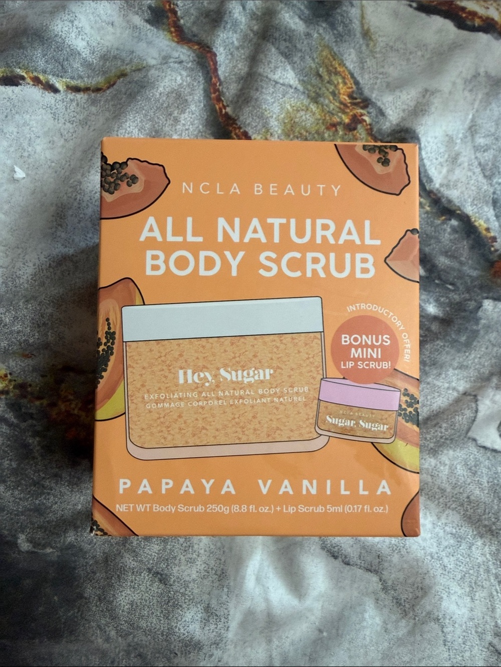 Papaya Vanilla All Natural Body Scrub - Orange